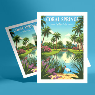 Vintage Korallenquellen Florida Postkarte