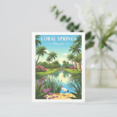 Vintage Korallenquellen Florida Postkarte (Stehend Vorderseite)