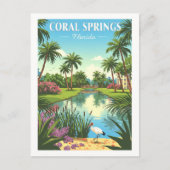 Vintage Korallenquellen Florida Postkarte (Vorderseite)