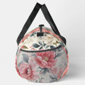 Vintage Korallenrosa Blumenmuster Duffle Bag (Rechts)