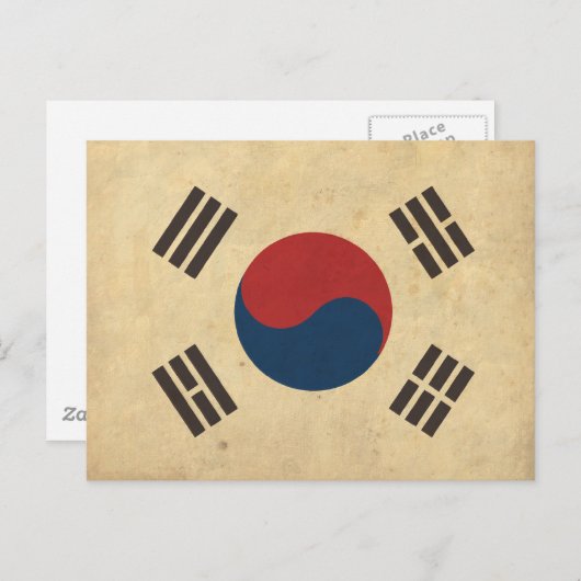 Vintage Korea-Flagge Postkarte (Vorne/Hinten)