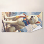 Vintage koreanische Jindo-Illustration Badehandtuch