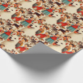 Vintage koreanische Jindo-Illustration Geschenkpapier (Ecke)