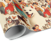 Vintage koreanische Jindo-Illustration Geschenkpapier (Rolleneckpunkt)