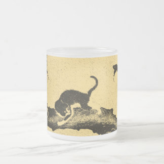 Vintage koreanische Katzen-Kunst Mattglastasse