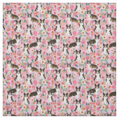 Vintage Korgi-Blüten rosa Stoff (Muster)