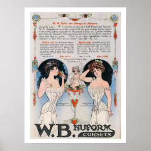 Vintage-Korsett-Werbeanzeige Druck 2 Poster