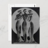 Vintage Korsetts, drei Grade schwarz Postkarte (Vorne/Hinten)