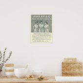 Vintage Korsetwerbung, Warnhinweise - Rostbeweis Poster (Küche)