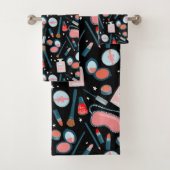 Vintage Kosmetik Schönheitskosmetik schwarz Badhandtuch Set (Insitu)