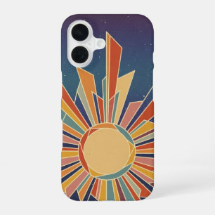 Vintage kosmische Strahlung oder vintage geometris iPhone 16 Hülle