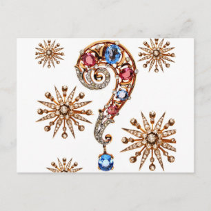 Vintage-Kostüm-Schmuck Rhinestones Diamanten Postkarte