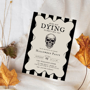 Vintage-Kostüme Cocktails Totenkopf Halloween-Part Einladung