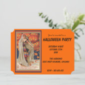 Vintage Kostüme und Pumpkins - Einladung (Stehend Vorderseite)