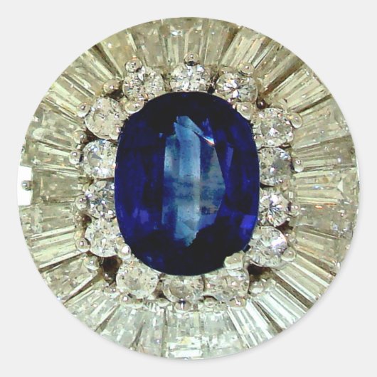 Vintage Kostümschmuck Rhinestones Diamonds Runder Aufkleber (Vorderseite)