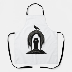 Vintage-Krab-Friedhof-Grab-Silhouette-Shirt-Design Schürze