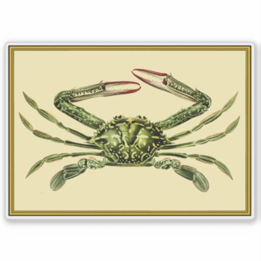 Vintage Krabbe Aufkleber (Vorderseite)