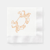 Vintage Krabbe Coastal Beach Party Orange Serviette (Vorderseite)