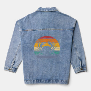 Vintage Krabbe Lover Funny Crab Retro Jeansjacke