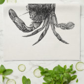 Vintage Krabben-Antike kratzt personalisierte Handtuch (Gefaltet)