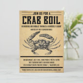 Vintage Krabben-Blutgeschwür-Party Einladungen (Stehend Vorderseite)