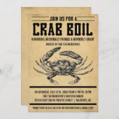 Vintage Krabben-Blutgeschwür-Party Einladungen (Vorne/Hinten)