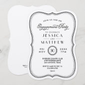 Vintage Kraft Art Deco Engagement Party Einladung (Vorne/Hinten)