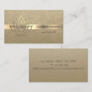 Vintage, Kraft, Gold Konfetti, Goldene Lotus Visitenkarte