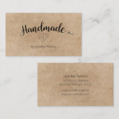 Vintage Kraft Minimalistisch Handmade Visitenkarte (Vorne/Hinten)