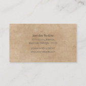 Vintage Kraft Minimalistisch Handmade Visitenkarte (Rückseite)