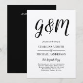 Vintage Kraft Monogram Typografy Wedding Einladung (Vorne/Hinten)