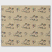Vintage Kraft Weihnachtsbeleuchtung Geschenkpapier (Flach)