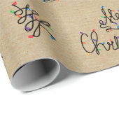 Vintage Kraft Weihnachtsbeleuchtung Geschenkpapier (Rolleneckpunkt)