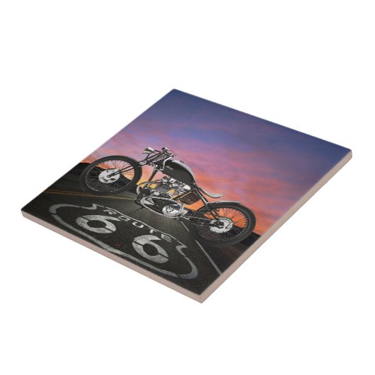 Vintage Krafträder - Route 66 - SRF Fliese (Seite)