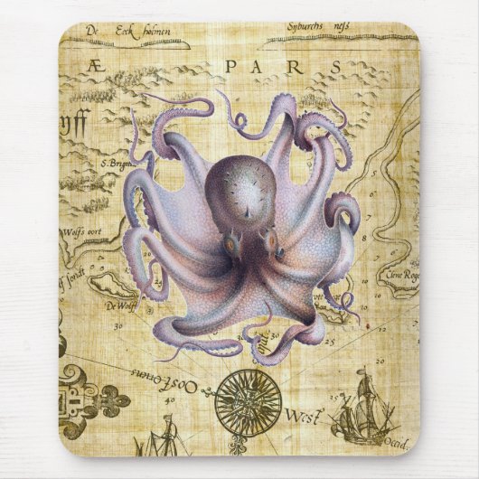 Vintage Krake Mousepad (Vorne)