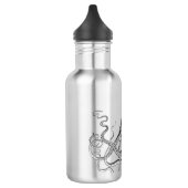 Vintage Krake, Schwarzweiss, Edelstahlflasche (Links)
