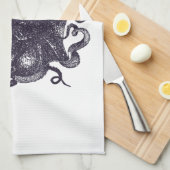 Vintage Kraken-Illustration Handtuch (Viertel Falte)
