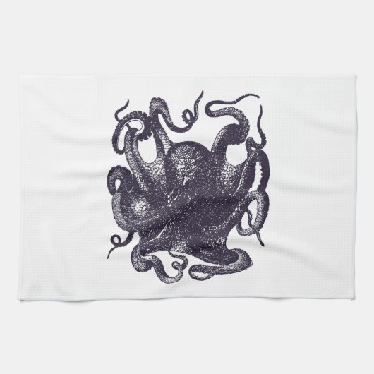 Vintage Kraken-Illustration Handtuch (Horizontal)