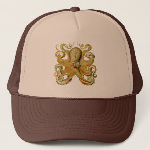 Vintage Kraken, Octopus Gamochonia, Ernst Haeckel Truckerkappe