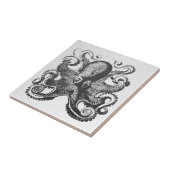 Vintage Kraken Octopus - Maritime Kunst Fliese (Seite)