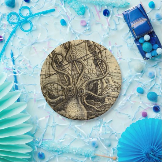 Vintage Kraken Pappteller (Party)