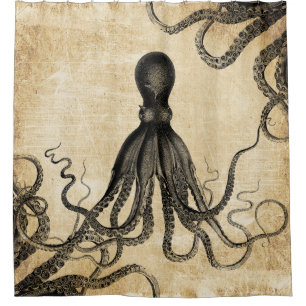 Vintage Kraken-Tentakeln Duschvorhang