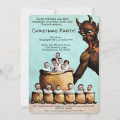 Vintage Krampus Anpassbare Party Einladung (Vorderseite)