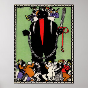 Vintage Krampus Kunst Poster