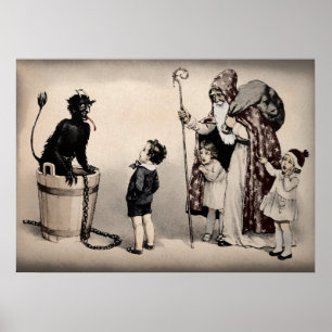 Vintage Krampus Kunst Poster
