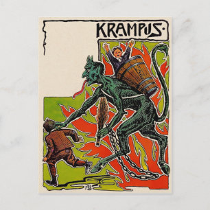 Vintage Krampus Postkarte