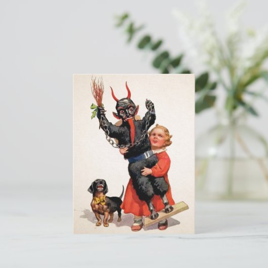 Vintage Krampus-Puppenkarte Postkarte (Stehend Vorderseite)