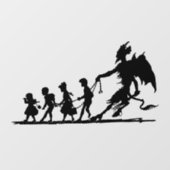 Vintage Krampus Silhouette Weihnachtsfenster Klamm Fensteraufkleber (Blatt)