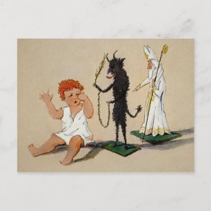 Vintage Krampus Spielzeug Postkarte