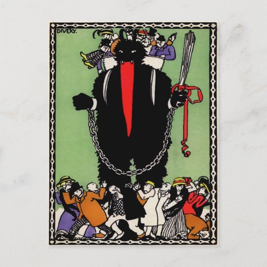 Vintage Krampus Teufel Postkarte (Vorderseite)